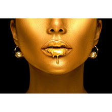 Lade das Bild in den Galerie-Viewer, Aluminiumbild Goldene Lippen No. 3 Querformat
