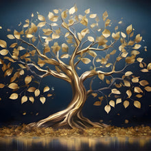 Lade das Bild in den Galerie-Viewer, Poster Goldener Baum am Wasser Quadrat