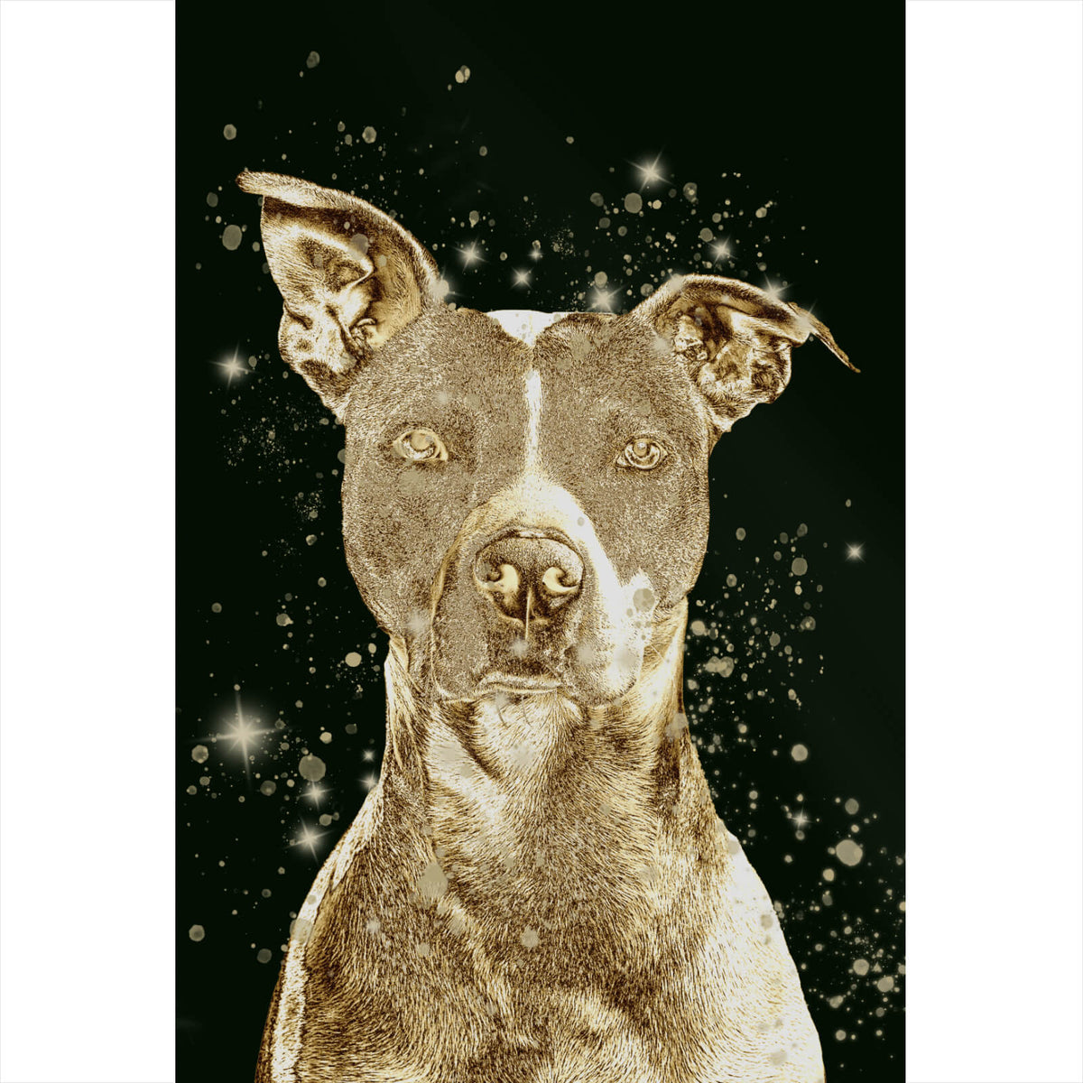 Leinwandbild Goldener Hund Digital Art im Hochformat, Aufhängefertig &  Versandkostenfrei – Wandguru