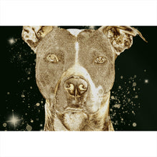 Lade das Bild in den Galerie-Viewer, Aluminiumbild Goldener Hund Digital Art Querformat