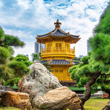 Lade das Bild in den Galerie-Viewer, Leinwandbild Goldener Pavillion Hongkong Quadrat