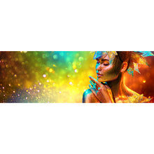 Lade das Bild in den Galerie-Viewer, Spannrahmenbild Goldenes Glitzer Model Panorama