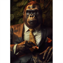 Lade das Bild in den Galerie-Viewer, Poster Gorilla im Anzug Digital Art Hochformat