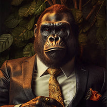 Lade das Bild in den Galerie-Viewer, Poster Gorilla im Anzug Digital Art Quadrat