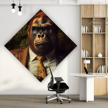 Lade das Bild in den Galerie-Viewer, Acrylglasbild Gorilla im Anzug Digital Art Raute