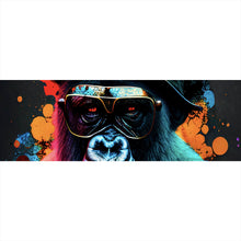 Lade das Bild in den Galerie-Viewer, Poster Gorilla mit Brille und Hut Cool Pop Art Panorama