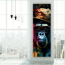 Lade das Bild in den Galerie-Viewer, Poster Gorilla mit Brille und Hut Cool Pop Art Panorama Hoch