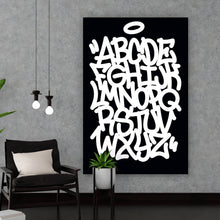 Lade das Bild in den Galerie-Viewer, Leinwandbild Graffiti Alphabet Hochformat