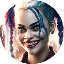 Lade das Bild in den Galerie-Viewer, Aluminiumbild gebürstet Crazy Harley Digital Art No.1 Kreis