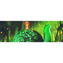 Lade das Bild in den Galerie-Viewer, Leinwandbild Grüne Schnecke mit Roboter Panorama