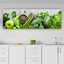 Lade das Bild in den Galerie-Viewer, Leinwandbild Grünes Gemüse Panorama