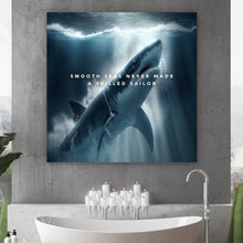 Lade das Bild in den Galerie-Viewer, Poster Haifisch mit Spruch Quadrat