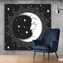 Lade das Bild in den Galerie-Viewer, Poster Halbmond mit Sterne Quadrat
