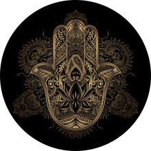Lade das Bild in den Galerie-Viewer, Aluminiumbild Hamsa Hand Gold Kreis