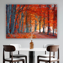 Lade das Bild in den Galerie-Viewer, Aluminiumbild Herbstmorgen im Wald Querformat