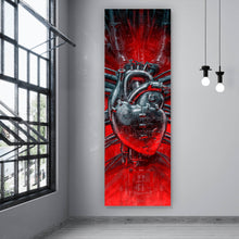 Lade das Bild in den Galerie-Viewer, Spannrahmenbild Herz aus Stahl Panorama Hoch