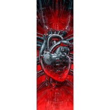 Lade das Bild in den Galerie-Viewer, Acrylglasbild Herz aus Stahl Panorama Hoch