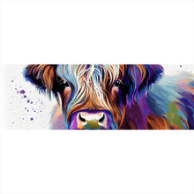 Lade das Bild in den Galerie-Viewer, Poster Buntes Hochlandrind Digital Art Panorama