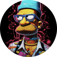 Lade das Bild in den Galerie-Viewer, Aluminiumbild gebürstet Hipster Homer Pop Art Kreis