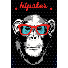 Lade das Bild in den Galerie-Viewer, Poster Hipster Monkey Hochformat