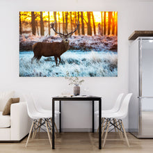 Lade das Bild in den Galerie-Viewer, Aluminiumbild Hirsch am Waldrand Querformat