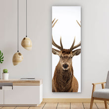 Lade das Bild in den Galerie-Viewer, Poster Hirsch auf Weiss Panorama Hoch