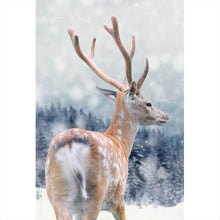 Lade das Bild in den Galerie-Viewer, Poster Hirsch im Winter Hochformat