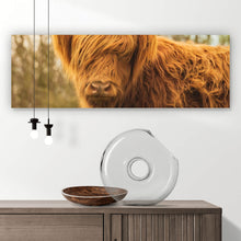 Lade das Bild in den Galerie-Viewer, Leinwandbild Hochlandrind Rotbraun Panorama