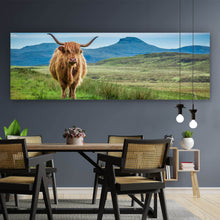 Lade das Bild in den Galerie-Viewer, Leinwandbild Hochlandrind Schottland Panorama