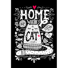 Lade das Bild in den Galerie-Viewer, Poster Home is where a cat is Hochformat