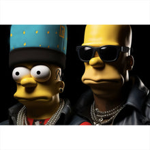 Lade das Bild in den Galerie-Viewer, Aluminiumbild Homer und Freund Digital Art Querformat
