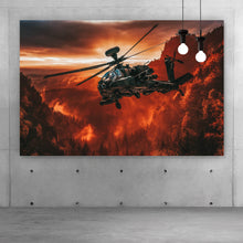 Lade das Bild in den Galerie-Viewer, Leinwandbild Hubschrauber im Einsatz Querformat