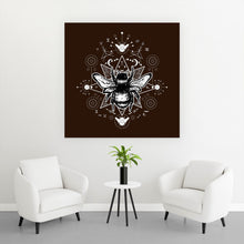 Lade das Bild in den Galerie-Viewer, Aluminiumbild Hummel im Boho-Style Quadrat