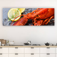 Lade das Bild in den Galerie-Viewer, Leinwandbild Hummer auf Eis Panorama