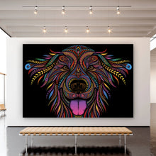 Lade das Bild in den Galerie-Viewer, Acrylglasbild Hund aus bunten Mustern Querformat