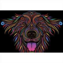 Lade das Bild in den Galerie-Viewer, Acrylglasbild Hund aus bunten Mustern Querformat
