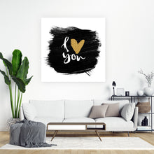 Lade das Bild in den Galerie-Viewer, Acrylglasbild I Love You im Grunge Style Quadrat