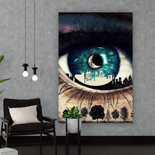 Lade das Bild in den Galerie-Viewer, Leinwandbild Auge Digital Art Hochformat