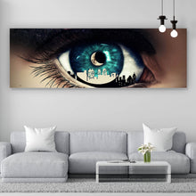 Lade das Bild in den Galerie-Viewer, Leinwandbild Auge Digital Art Panorama