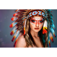 Lade das Bild in den Galerie-Viewer, Aluminiumbild Indianerfrau Querformat