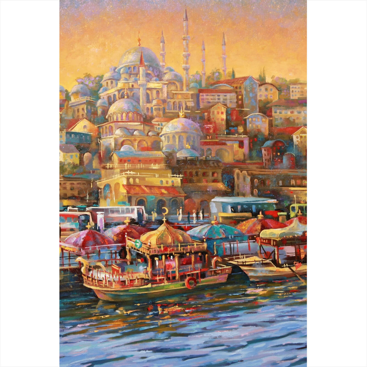 Leinwandbild Istanbul Gemälde im – Versandkostenfrei Hochformat, Aufhängefertig Wandguru 