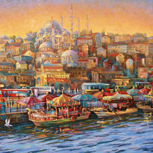 Lade das Bild in den Galerie-Viewer, Aluminiumbild Istanbul Gemälde Quadrat