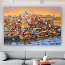 Lade das Bild in den Galerie-Viewer, Aluminiumbild Istanbul Gemälde Querformat