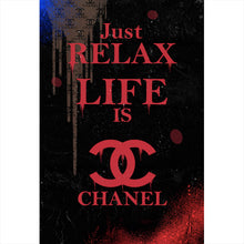 Lade das Bild in den Galerie-Viewer, Spannrahmenbild Just Relax Spruch Hochformat