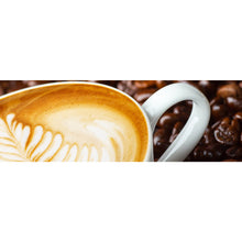 Lade das Bild in den Galerie-Viewer, Leinwandbild Kaffeetasse mit Bohnen Panorama