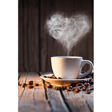 Lade das Bild in den Galerie-Viewer, Aluminiumbild gebürstet Kaffeetasse mit herzförmigen Dampf Hochformat