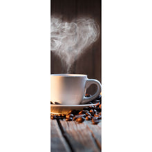 Lade das Bild in den Galerie-Viewer, Aluminiumbild gebürstet Kaffeetasse mit herzförmigen Dampf Panorama Hoch