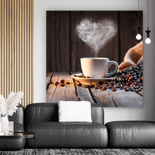 Lade das Bild in den Galerie-Viewer, Poster Kaffeetasse mit herzförmigen Dampf Quadrat