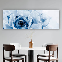 Lade das Bild in den Galerie-Viewer, Aluminiumbild gebürstet Kaktus Sukkulente Blau Panorama