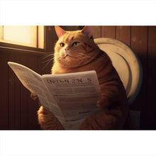 Lade das Bild in den Galerie-Viewer, Poster Katze auf der Toilette Digital Art Querformat